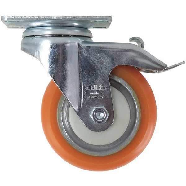 Swivel Plate Caster, Polyurethane, 400 lb.