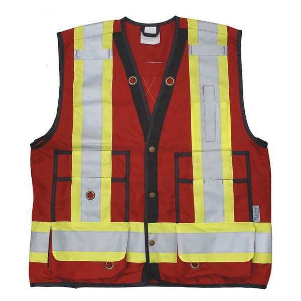 Surveyor Vest, Red, 3XL, 29-3/4