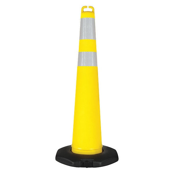 Traffic Cone, Yellow, with Reflective Tape