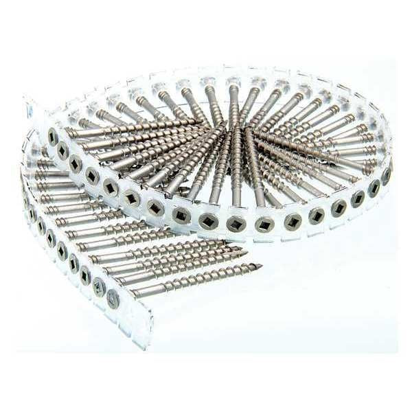 Drywall Screw, #8 x 2-1/2 in, Steel, Flat Head Square Drive, 800 PK