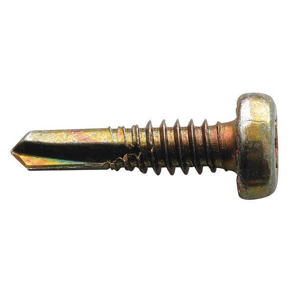 Drywall Screw, #10 x 3/4 in, Steel, Pan Head Square Drive, 8000 PK