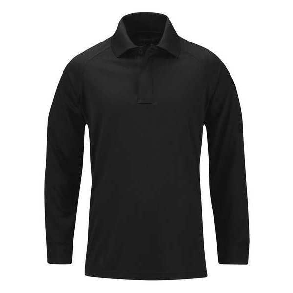 Performance Long Sleeve Polo, 2XL, Black
