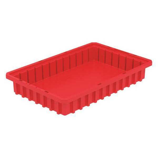 Divider Box, Red, Industrial Grade Polymer, 16 1/2 in L, 10 7/8 in W, 2 1/2 in H