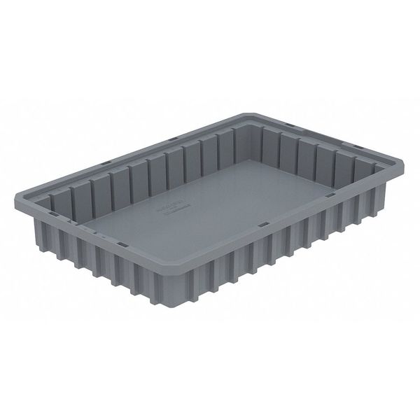 Divider Box, Gray, Industrial Grade Polymer, 16 1/2 in L, 10 7/8 in W, 2 1/2 in H