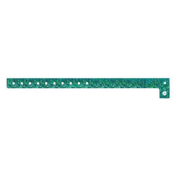 ID Wristband, Holographic, Aqua, PK500