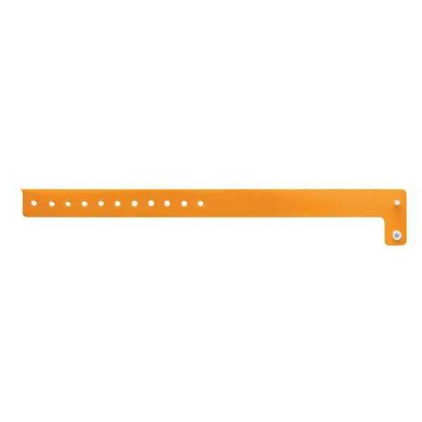 ID Wristband, Vinyl, L-Shaped, Orange, PK500