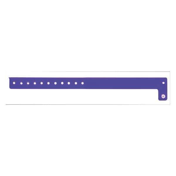 ID Wristband, Vinyl, L-Shaped, Purple, PK500