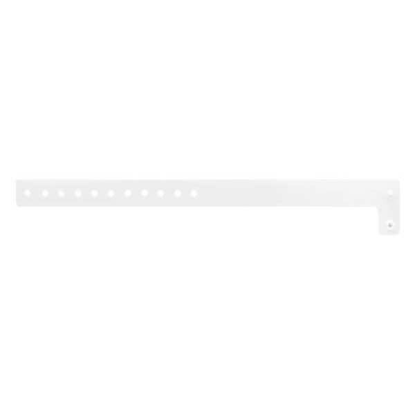 ID Wristband, Vinyl, L-Shaped, White, PK500