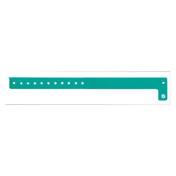 ID Wristband, Vinyl, L-Shaped, Teal, PK500