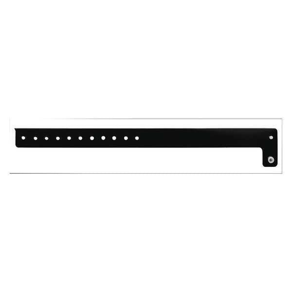 ID Wristband, Vinyl, L-Shaped, Black, PK500