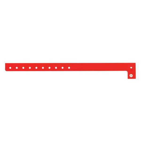 ID Wristband, L-Shaped, Red, 5/8 in W, PK500