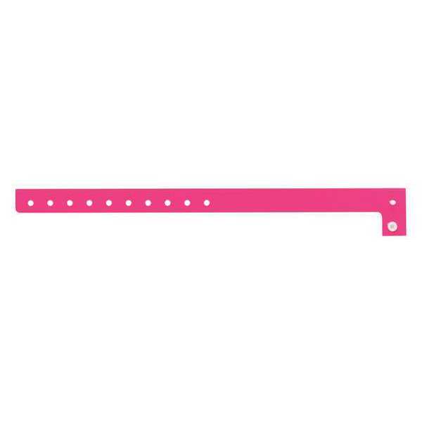 ID Wristband, Plastic, L-Shaped, Pink, PK500