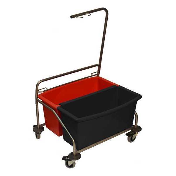Mop Cart with Bucket, Silver, Cleanroom