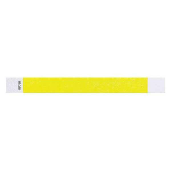 ID Wristband, Adhesive, Yellow, 1in W, PK500