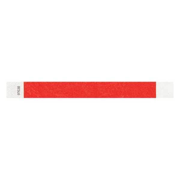 ID Wristband, Adhesive, Red, 1 in. W, PK500