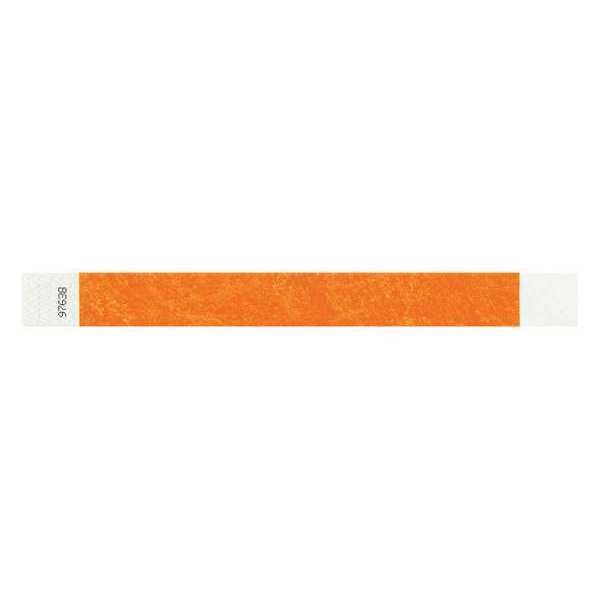 ID Wristband, Adhesive, Orange, 1in W, PK500