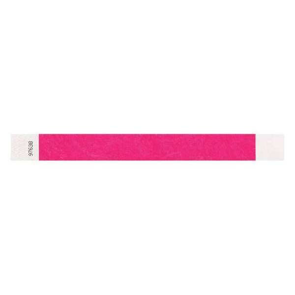 ID Wristband, Adhesive, Pink, 1 in. W, PK500