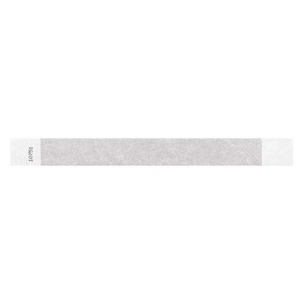 ID Wristband, Adhesive, Silver, 1in W, PK500
