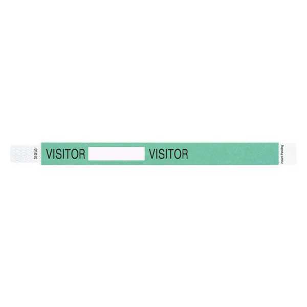 ID Wristband, 10inLx3/4inW, Visitor, PK500