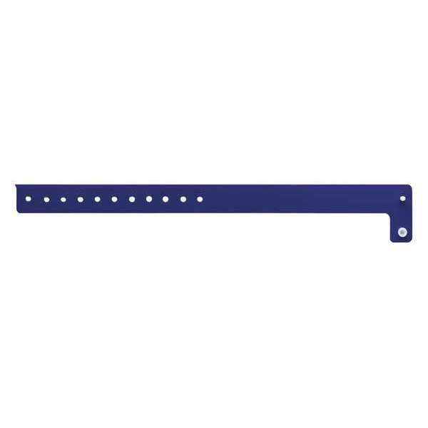 ID Wristband, Vinyl, L-Shaped, Blue, PK500