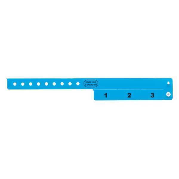 ID Wristband, Vinyl, Cash Tag, Blue, PK500