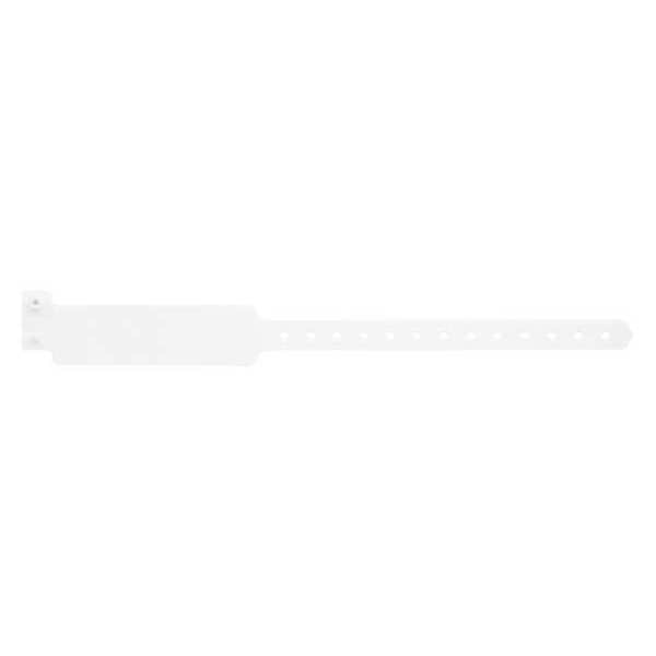 ID Wristband, Plastic, Wide, White, PK500