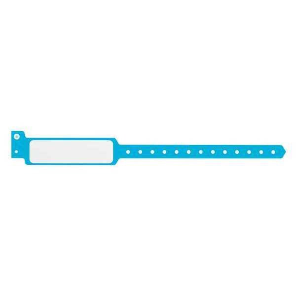 ID Wristband, Plastic, Wide, Blue, PK500