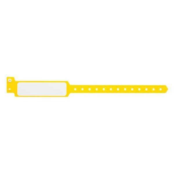 ID Wristband, Plastic, Wide, Yellow, PK500