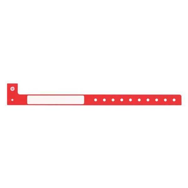 ID Wristband, L-Shaped, Red, PK500