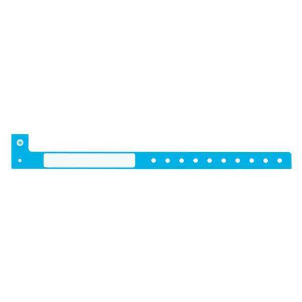 ID Wristband, Plastic, L-Shaped, Blue, PK500