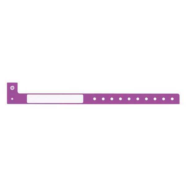 ID Wristband, Purple, 1-1/4 in. W, PK500