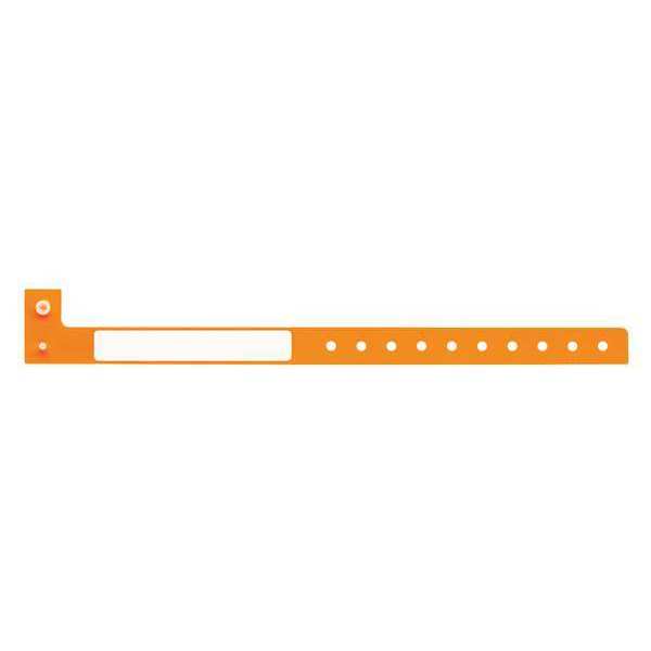 ID Wristband, Orange, 1-1/4 in. W, PK500