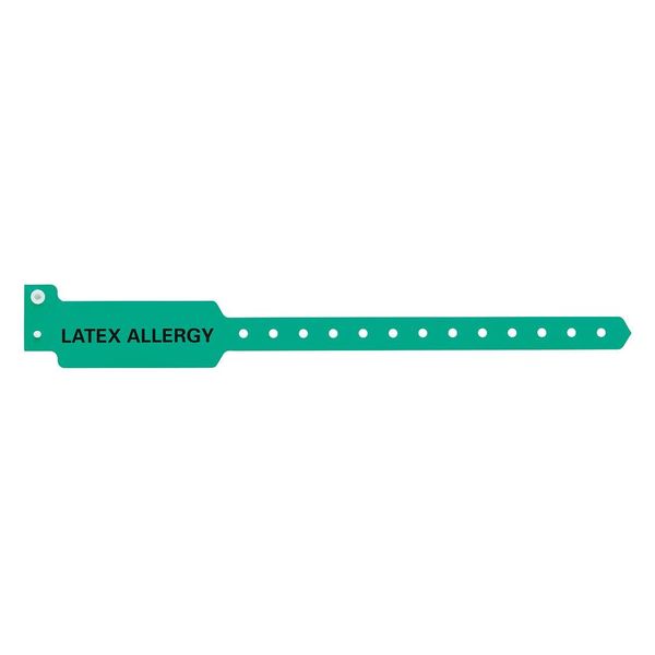 ID Wristband, Green, Latex Allergy, PK500