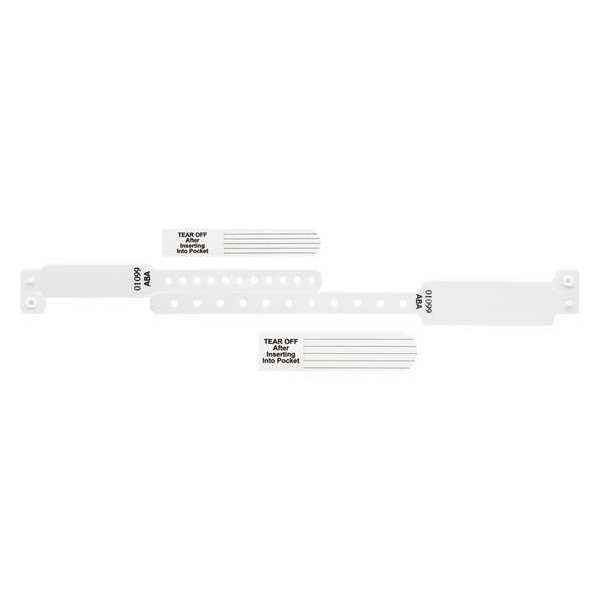 ID Wristband Set, Vinyl, White, PK300