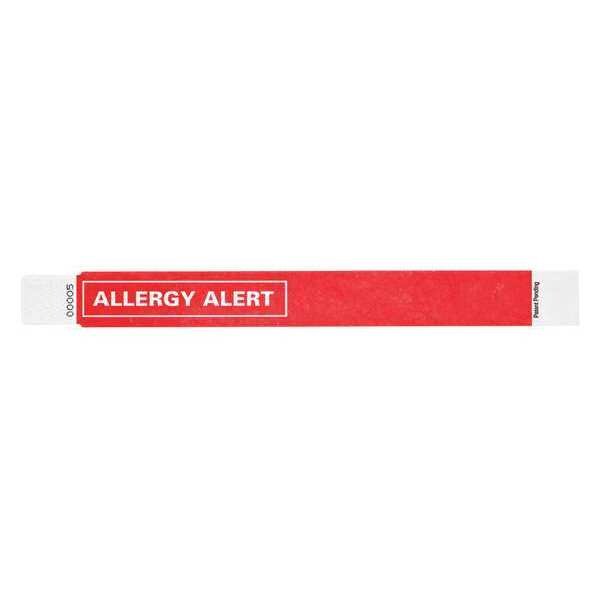 ID Wristband, 1 in. W, Allergy Alert, PK500