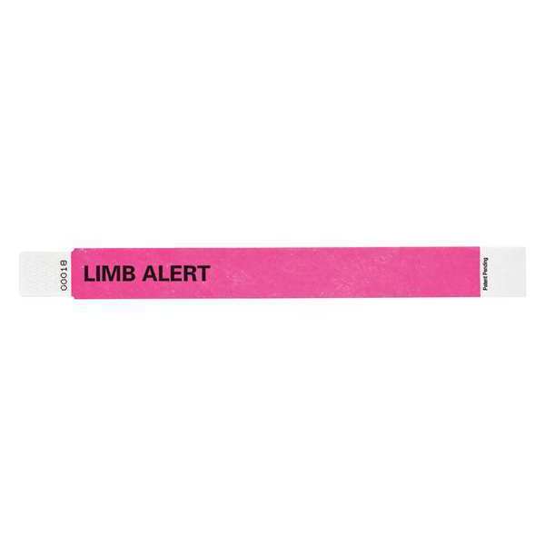 ID Wristband, 1 in. W, Limb Alert, PK500