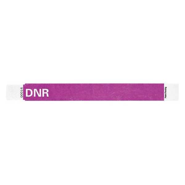 ID Wristband, Tyvek, 1 in. W, DNR, PK500