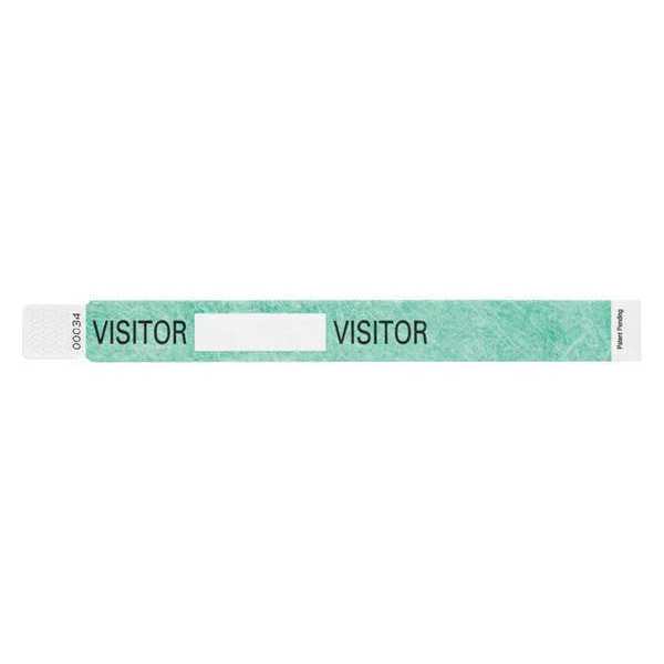 ID Wristband, 10inL x 1inW, Visitor, PK500
