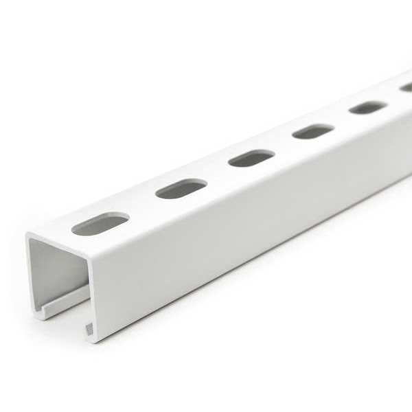 Strut Channel, 4 ft. L, Whte Painted Steel