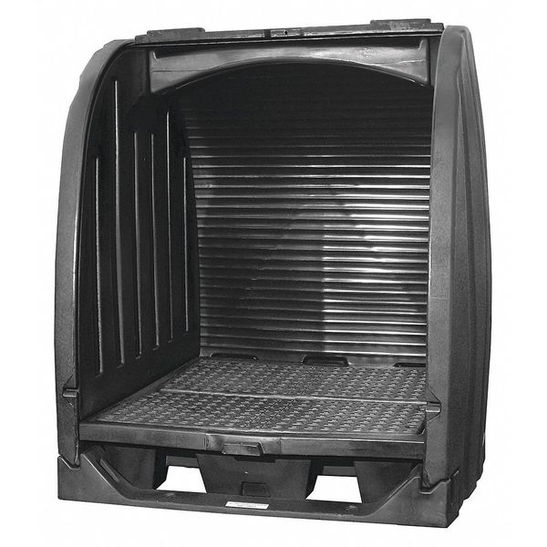 Drum Spill Containment/Drain, 65in.W, Blk.