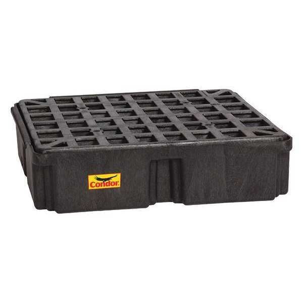 Drum Spill Containment Platform, 15 gal Spill Capacity, 1 Drum, 2000 lb., Polyethylene