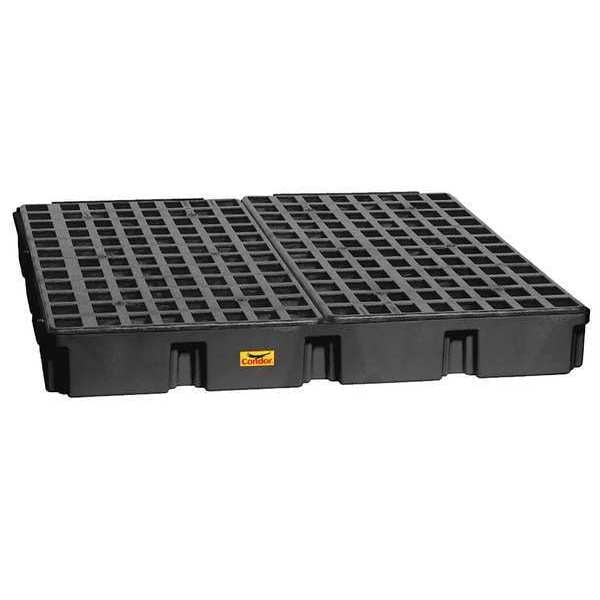 Drum Spill Containment Platform, 60.5 gal Spill Capacity, 4 Drum, 10,000 lb., Polyethylene