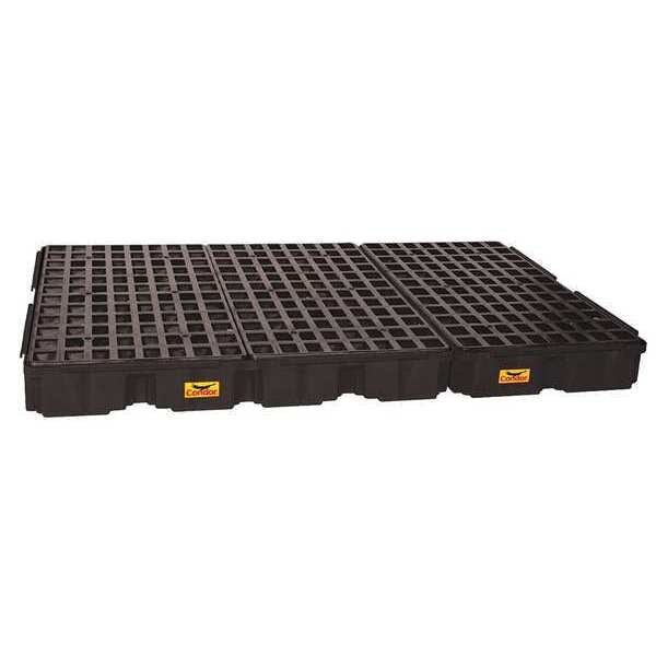 Drum Spill Containment Platform, 88 gal Spill Capacity, 6 Drum, 10,000 lb., Polyethylene