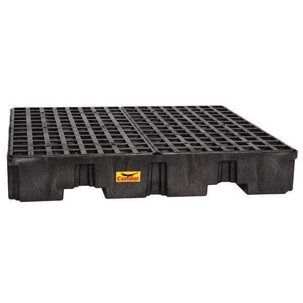 Drum Spill Containment Pallet, 66 gal Spill Capacity, 4 Drum, 8000 lb., Polyethylene
