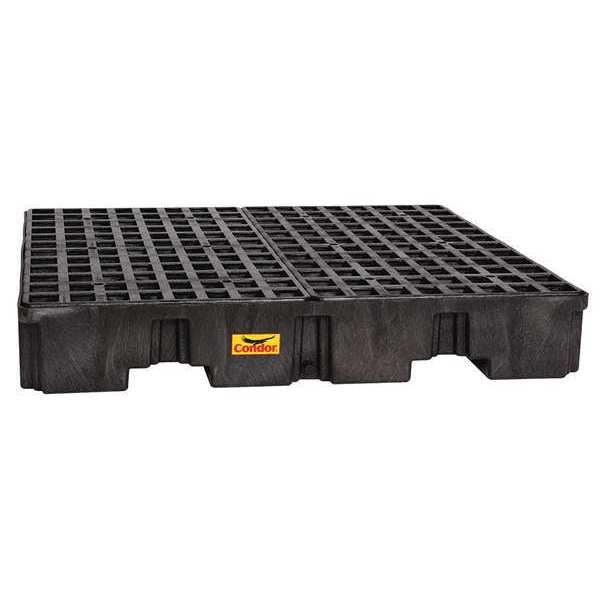 Drum Spill Containment Pallet, 66 gal Spill Capacity, 4 Drum, 8000 lb., Polyethylene