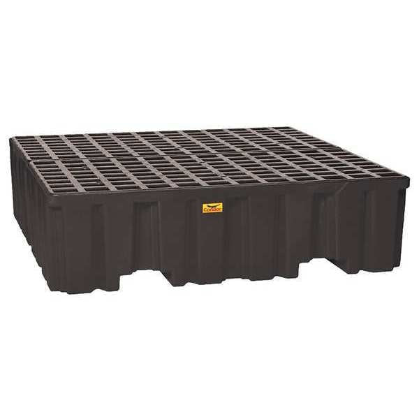 Drum Spill Containment Pallet, 132 gal Spill Capacity, 4 Drum, 8000 lb., Polyethylene