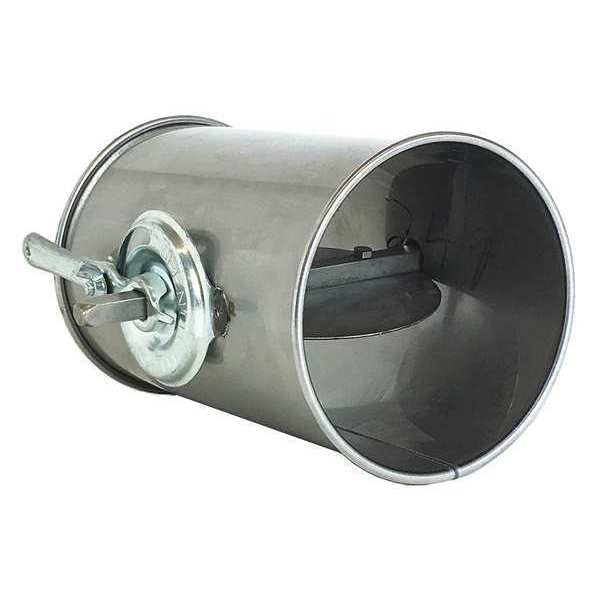 Round Butterfly Valve, 7 in Duct Dia, 304 Stainless Steel, 22 GA, 7 in W, 8