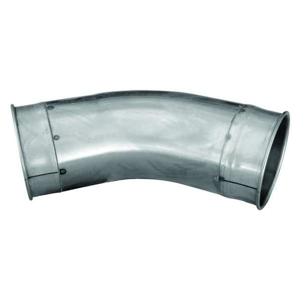 Round 30 Degree Elbow, 8 in Duct Dia, 304 Stainless Steel, 14 GA, 11 in W, 11