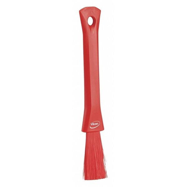 1 13/16 in W Detail Brush, Soft, 5 51/64 in L Handle, 8 5/64 in L Brush, Red, Plastic