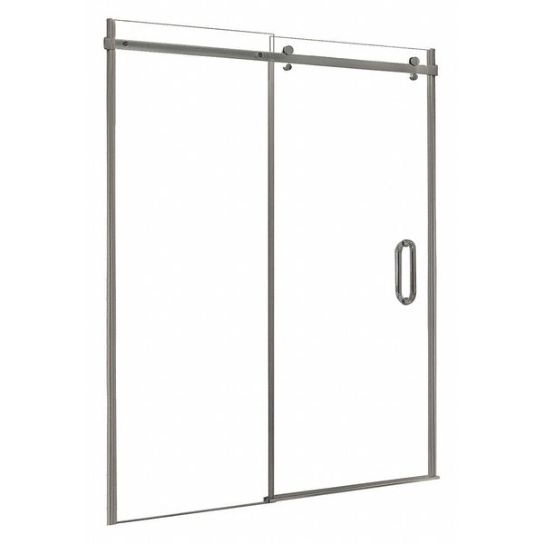 Shower Door, Aluminum, Nickel, 48